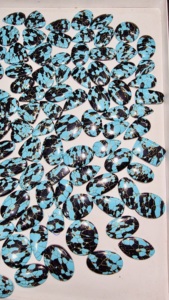 Turquesa Natural Dhalia Cabujón Pulido, Piedras Sueltas de Formas Mixtas, Calidad AAAA, Azul Marrón, Excelente Calidad para Joyería - Product Image 4