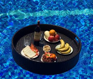 Bandeja de Té AC00033, Bandeja Redonda de Lujo Flotante de Metal para Servir el Desayuno en Hoteles y Villas, para Uso en la Piscina - Product Image 2