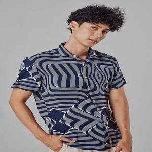 Custom Logo Printed <b>Men's</b> Long Sleeve XL Cotton Polo <b>T</b>-<b>Shirt</b> Breathable Corduroy Casual <b>Shirt</b> Home Use - Product Image 2