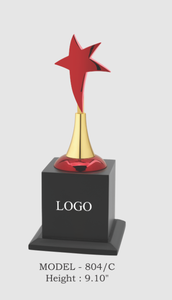 Trofeo Metálico Estrella Roja con Base Dorada y Soporte Negro Modelo 804, Grabado por Fundición e Impresión UV para Premios Deportivos y de Juegos - Product Image 6