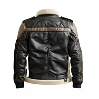 Blouson aviateur B3 en peau de mouton véritable pour homme Veste en cuir d'hiver en peau de mouton fait à la main, blanc, noir, bicolore