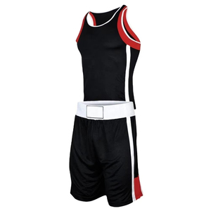 Durable Boxing Uniform Customized Your Own Logo Boxing Uniform Black & Golden Color Boxing Uniform Cheap Price OEM Custom - Product Image 1