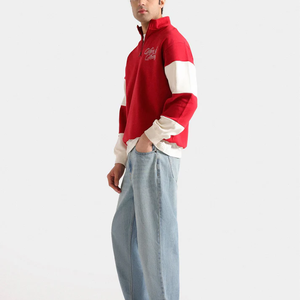 Asymmetrical Hem "Street-<b>Tech</b>" Sweatshirt with Matte Metal Accents and Heavy-Loopback Texture - Product Image 3