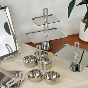 Tazón Triple de Acero Inoxidable de Primera Calidad con Asa Decorativa de Pájaro Dorado, Moderno Servidor de Condimentos - Product Image 5