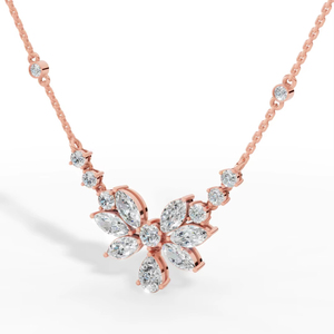 จี้เพชรทรงลูกแพร์และทรงมาร์คีส์  เพชรเลี้ยงในห้องปฏิบัติการ  ทอง 10K  ไร้สี  ระดับความสะอาด VVS  สำหรับงานแต่งงาน - Product Image 1