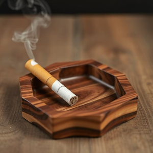 Cendrier carré en bois pour cigarettes |   Cendrier artisanal pour la décoration de la maison et les cadeaux - Product Image 4