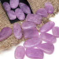 Lot de cabochons en kunzite semi-précieuse, faits à la main, quartz de guérison, pierres précieuses en vrac pour la fabrication de bijoux, prix de gros