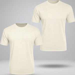 เสื้อยืดคอกลมผู้ชายทรงปกติ ผ้าฝ้าย 100% สีพื้น แขนสั้น สไตล์ลำลอง ผ้าเจอร์ซีย์ถัก - Product Image 6