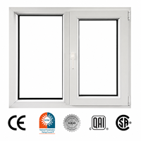 Ventana Abatible Horizontal Moderna de PVC con Protección Contra Huracanes 2026, con Persiana Enrollable y Doble Vidrio para Taller