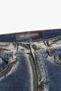 Jean en denim pour homme de haute qualité en coton, coupe skinny, taille mi-haute, effet vintage ciré, respirant, style streetwear Y2K, marque AM Street, Hiphop, OEM ODM - Product Image 5
