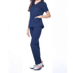 Ensemble de blouses et pantalons sans manches pour femmes, uniforme d'hôpital, coton et polyester tissé, pour infirmières et médecins - Product Image 2