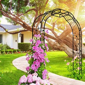 Arco de Jardín de Metal Negro W74.4 X H98.4, Pérgola para Plantas Trepadoras y Arreglos Florales de Rosas para Exteriores - Product Image 1
