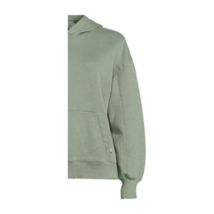 Robe à capuche oversize en polaire pour femme, 100 % coton, respirante, coupe-vent, écologique, avec broderie et gaufrage sur le devant - Product Image 5