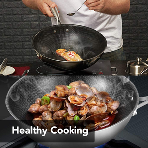 Wok antiadhésif avec une rétention de chaleur supérieure, revêtement sans PFOA et surface résistante aux rayures pour une cuisson quotidienne sûre en cuisine - Product Image 2