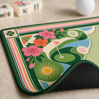 Tapis de Mahjong Américain Personnalisé en Néoprène de 33 Pouces, Antidérapant, Housse de Table Géométrique Carrée pour Clubs de Golf, Cadeau pour Soirée de Jeu, OEM ODM Vente en Gros