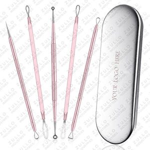 Kit professionnel de 7 extracteurs d'acné et de points noirs en acier inoxydable de qualité supérieure avec personnalisation de la marque - Product Image 4