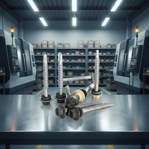 Vis autoperceuse à tête hexagonale PDC Modèle 12 avec rondelle EPDM intégrée, en acier au carbone classe 4.8/6.8, finition zinguée/galvanisée, filetage grossier - Product Image 1