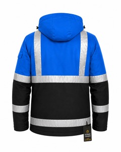 Pattern Stand Collar Safety Jacket High Visibility Men's Reflective Safety Jacket Custom Design <b>Road</b> Safety Canvas Letter - Product Image 2