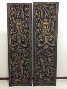 Panneaux muraux en bois classiques gravés carrés, faits à la main, 100% en teck écologique haute résistance - Product Image 5