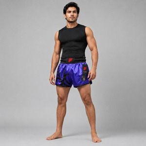 Shorts de Muay Thai haut de gamme avec design flexible, tissu respirant et excellente durabilité pour l'entraînement quotidien - Product Image 1