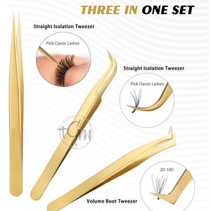 Pince à épiler de précision pour cils, en acier inoxydable, applicateur d'extensions de cils, pointe incurvée, équipement de salon de beauté - Product Image 3