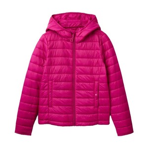 Veste d'hiver courte et ajustée pour femme, avec capuche, rembourrée en duvet et garnissage en coton, en vente. - Product Image 1