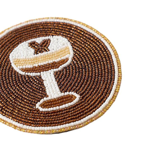 Artistic <b>Beaded</b> Embroidery Colorful Drink Glass Table <b>Coaster</b> Handmade Seed Beads Embroidered Home Decor Tea <b>Coaster</b> - Product Image 1