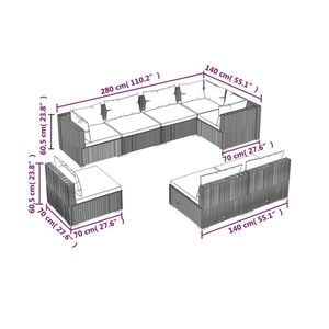 Ensemble de salon de jardin en rotin PE noir avec structure en acier thermolaqué, collection de meubles d'extérieur durables - Product Image 5