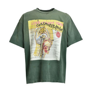 Camiseta de Hombre OEM, Estilo Vintage, Estampada, Talla Grande, 100% Algodón Tejido, Ecológica, Transpirable, Estilo Hip Hop - Product Image 1