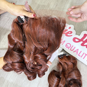 Paquets de cheveux vierges crus vietnamiens 100g de cheveux humains avec fermeture à lacet produits capillaires bouclés pleins d'entrain pour perruques et ensembles - Product Image 5