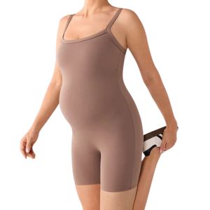 ชุดบอดี้สูทออกกำลังกายสำหรับหญิงตั้งครรภ์ สีพื้น เนื้อผ้านุ่ม แบบไม่มีแขน กระชับรูปร่าง เหมาะสำหรับฟิตเนส โยคะ และเต้นรำ รับผลิตตามสั่งขายส่ง - Product Image 3