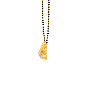Collier pour femme plaqué or rose avec diamant de laboratoire taillé certifié IGI, chaîne en or jaune, perles noires, idéal pour un usage quotidien romantique - Product Image 3