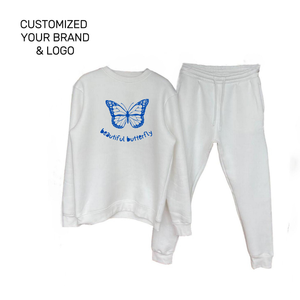 Ensemble de pulls d'hiver doublés à imprimé graphique de logo personnalisé pour hommes-Sweatshirts en molleton uni anti-rétrécissement pantalon de survêtement veste à capuche - Product Image 4