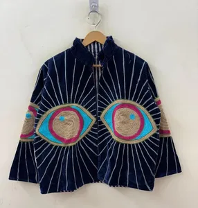 Chaqueta Reversible de Terciopelo Azul Premium 2026, Chaqueta Elegante para Mujer a Precio de Fábrica - Product Image 1