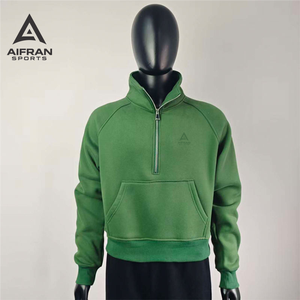 Sweat-shirt à col zippé AIFRAN 100% coton 350g, sweat-shirt à demi-zip pour homme, molleton français, pull d'hiver, logo personnalisé - Product Image 1