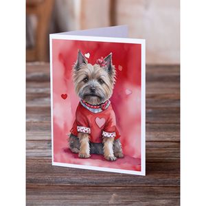 Lunatique Cairn Terrier My Valentine A7 Cartes de Note Pack de 8 Cartes Vierges avec Enveloppes Taille 5x7 Cartes de Voeux - Product Image 2
