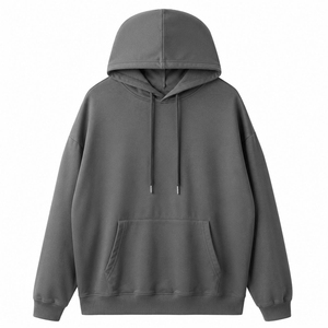 Sweat à capuche surdimensionné pour homme en molleton 100 % coton de haute qualité, écologique, épais, avec poche et impression sérigraphiée - Product Image 1
