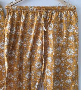 Pantalones de Pijama de Algodón Tejido Ligero de Primera Calidad con Estampado de Flores, Ecológicos, Transpirables, Modernos para el Verano - Product Image 2