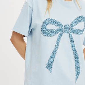 T-shirt en jersey avec logo pour femme, manches courtes, qualité supérieure, 100 % coton, respirant, unisexe, uni - Product Image 4