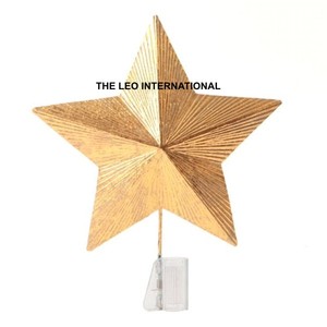Steel Metal <b>Star</b> Shape Gold Plated Christmas <b>Tree</b> Topper Fancy Style Handmade Hot Selling Highest Quality Christmas <b>Tree</b> Topper - Product Image 1