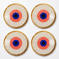 Sous-verres perlés style candélabre bleu ciel, élégants pour dîner, décoration de table, bougeoirs gothiques, fournisseur en gros