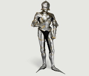 Armadura de cuerpo completo de metal de calidad museística, tamaño y diseño personalizados, con artesanía medieval precisa para exhibición. - Product Image 2