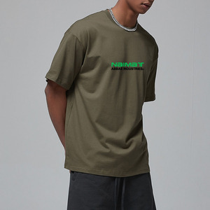 Camiseta Extra Grande para Hombre, Color Verde Oliva, Estilo Urbano, Diseño con Letras Estampadas, Cuello Redondo, Jersey de Algodón - Product Image 2