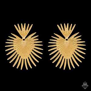 PRAO Pendientes llamativos chapados en oro Accesorio de moda antideslustre - Product Image 3