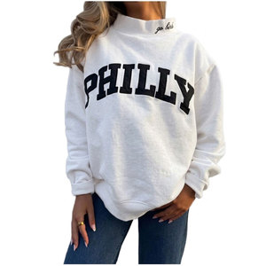 Suéter Oversize Esencial con Elegante Detalle de Cuello Alto para Mujer, Estilo Urbano, Cuello Simulado Acogedor, Corte Holgado, Invierno - Product Image 1