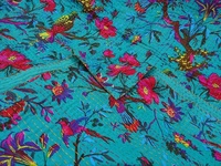 Couette Kantha en coton réversible fait main, patchwork ethnique, literie bohème toutes saisons, couvre-lit, couverture jetable