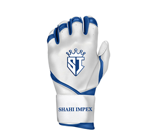 Gants de frappe en cuir de qualité supérieure Shahi Impex, personnalisés blanc-bleu, unisexes, adultes, fermeture auto-agrippante, durables, écologiques, entraînement, taille XL - Product Image 4