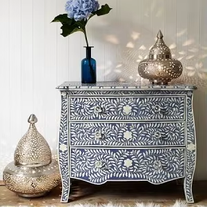 Meuble de salon moderne personnalisé en os poli incrusté de motifs floraux, style Shaker, décoration de luxe pour la salle à manger - Product Image 4