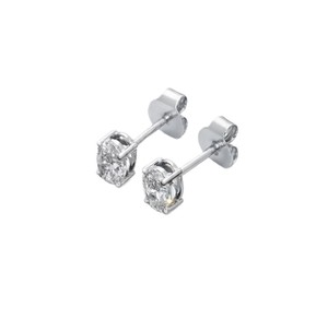 Boucles d'oreilles solitaires ovales en diamant de laboratoire, cadeau d'anniversaire, certifiées IGI, couleur DEF, clarté VS VVS, or massif 10K 14K 18K - Product Image 4
