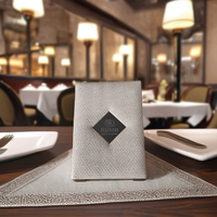 Folder Menu Kulit PU Custom 2024 Bersertifikasi ISO dengan Pelat Logo Logam Akrilik (Warna Apa Saja) untuk Hotel & Restoran